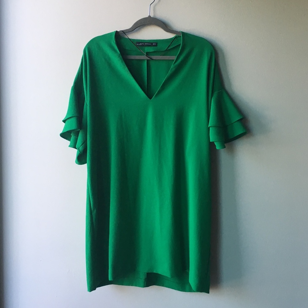 Zara Ruffle Sleeve Mini Dress